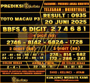 TOTO MACAU P3 