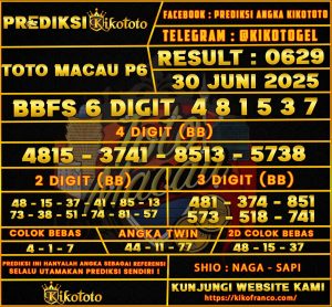 TOTO MACAU P6 