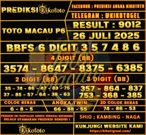 TOTO MACAU P6 26