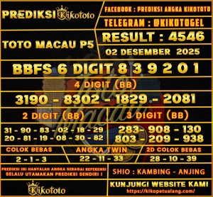 PREDIKSI TOGEL TOTO MACAU P5  