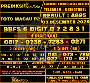 PREDIKSI TOGEL TOTO MACAU P2