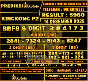Selamat datang di situs resmi Prediksi KIKOTOGEL. Prediksi KIKOTOGEL adalah situs prediksi angka togel andalan yang berasal dari situs togel terpercaya dan ternama, yaitu KIKOTOTO. Sejak tahun 2018, KIKOTOGEL konsisten menghadirkan prediksi akurat yang membuat para pemain, analis angka, master paito, hingga komunitas togel resmi percaya penuh pada layanannya.

Hari ini, KIKOTOGEL kembali menghadirkan KINGKONG P2 sabtu 13 DESEMBER 2025  2025 secara eksklusif untuk Anda yang ingin mendapatkan angka jitu dan peluang menang yang lebih tinggi. Prediksi ini disusun berdasarkan data real-time dan analisa mendalam oleh tim profesional KIKOTOTO.

Apa Itu Prediksi KIKOTOGEL?

Prediksi KIKOTOGEL  merupakan fitur unggulan dari KIKOTOTO yang secara khusus menyajikan informasi dan analisa angka togel harian untuk para pemain di berbagai pasaran resmi, termasuk KINGKONG P2. Tim berpengalaman dari KIKOTOTO mengolah data terpercaya untuk menyusun prediksi, bukan sekadar menebak angka. Mereka meneliti histori result sebelumnya, mengamati kecenderungan angka yang sering muncul, dan mengidentifikasi pola angka yang terbentuk dari waktu ke waktu agar bisa menghasilkan prediksi yang lebih akurat.

Pada edisi sabtu 13 DESEMBER 2025, KIKOTOGEL kembali menyajikan kombinasi angka yang memiliki potensi tinggi untuk keluar di pasaran KINGKONG P2. Tim kami bekerja menggunakan sistem berbasis statistik yang menganalisis ratusan data sebelumnya untuk menghasilkan prediksi yang akurat. Kami juga mempertimbangkan faktor tren, pengulangan angka, hingga shio atau elemen keberuntungan yang mungkin relevan dengan perputaran angka pada hari tersebut. Dengan metode ini, kami ingin memastikan bahwa para pemain mendapatkan referensi angka yang tidak hanya lengkap, tapi juga logis dan mendekati realita permainan.

Berbeda dari layanan prediksi lainnya, KIKOTOGEL tidak sekadar menebak angka secara acak. Kami memadukan pendekatan analitis dan pengalaman dalam dunia togel untuk menciptakan prediksi yang bisa diandalkan oleh pemain pemula maupun yang sudah berpengalaman. Prediksi kami bertujuan untuk membantu pemain meningkatkan peluang menangnya dengan lebih cerdas dan terarah.

PREDIKSI KINGKONG P2 SABTU 13 DESEMBER 2025

Oleh karena itu tanpa menunggu lama inilah Prediksi KINGKONG P2 Hari sabtu  Tanggal 13

DESEMBER 2025 Dari Prediksi KIKOTOGEL :

PREDIKSI TOGEL KINGKONG P2 13 DESEMBER 2025 2997

BBFS : ✹ 8 4 1 0 6 + 3 ✹

4D : ✹ 8410 - 8136 - 0461 - 3086 ✹

3D : ✹ 841 - 063 - 180 ✹ ✹ 103 - 138 - 461 ✹ ⇓ ANGKA TOP 2D 12 LINE (BB) ⇓

✪ 84 - 10 - 63 - 18 - 03 - 46 ✪

✪ 06 - 38 - 31 - 40 - 86 - 14 ✪

CB 2D : ✪ 84 - 10 - 63 ✪

CB : ✹ 8 - 4 - 1 ✹

TWIN : ✪ 88 - 44 - 11 ✪

Shio : ✪ KUDA - TIKUS ✪

Prediksi KIKOTOGEL hadir sebagai panduan angka pilihan yang dibuat khusus oleh tim analis KIKOTOTO. Disusun melalui riset data dan pengamatan tren angka, prediksi ini ditujukan untuk membantu pemain togel meningkatkan akurasi permainan mereka, khususnya di pasaran resmi KINGKONG P2 hari ini.

Beberapa Prediksi Pasaran Resmi Lainnya Yang Tersedia Di Prediksi KIKOTOGEL
Prediksi Cambodia
Prediksi Bullseye
Prediksi Sydney
Prediksi China
Prediksi Japan
Prediksi Singapore
Prediksi Mongolia
Prediksi PCSO
Prediksi Taiwan
Prediksi Hongkong
Prediksi Toto Macau
Prediksi Kingkong 4D
Bandar Togel Online Terpercaya KIKOTOTO

KIKOTOTO adalah bandar judi online resmi terpercaya yang menawarkan dalam registrasi dan login untuk berbagai jenis permainan, seperti togel online, slot gacor, dan casino online. Dengan sistem pembayaran cepat dan terpercaya, kemenangan Anda akan diproses dalam hitungan menit. Daftar Sekarang dan rasakan pengalaman bermain terbaik di KIKOTOTO.

Link Daftar : LINK VVIP GACOR Link Login : LINK LOGIN RESMI WA OFFICIAL : WA KIKOTOTO
