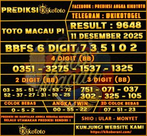PREDIKSI TOGEL TOTO MACAU P1